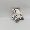 Mini doudou Vache blanche taches grises Nicotoy