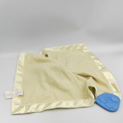 Doudou plat couverture jaune satin Winnie l'ourson Disney