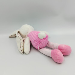 Doudou lapin blanc rose hibou écureuil MOTS D'ENFANTS