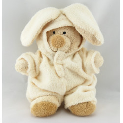 Doudou ours déguisé en lapin ecru NICOTOY