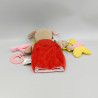 Doudou et compagnie marionnette lapin beige rouge jaune rose vert Magic