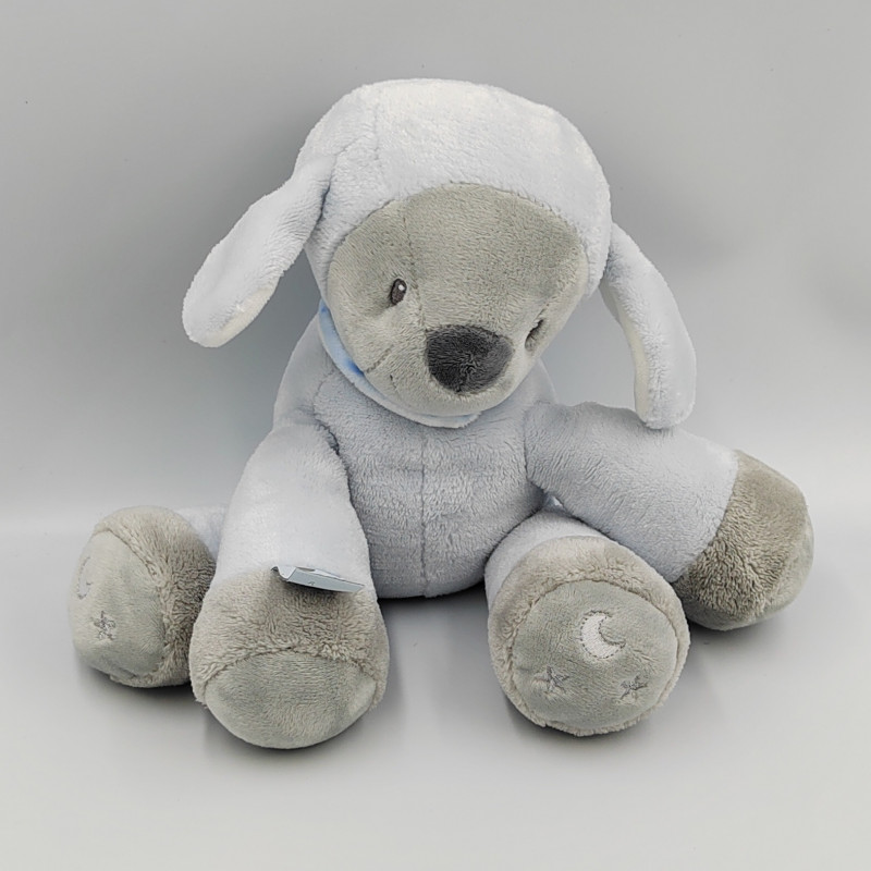 Doudou mouton bleu blanc gris NATTOU