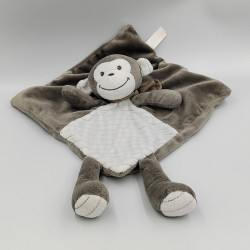 Doudou plat singe gris blanc NICOTOY