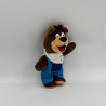 Doudou peluche ours brun salopette bleu CHOCOS KELLOGG'S