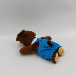 Doudou peluche ours brun salopette bleu CHOCOS KELLOGG'S