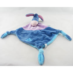 Doudou plat bleu mauve fleur Bourriquet DISNEY