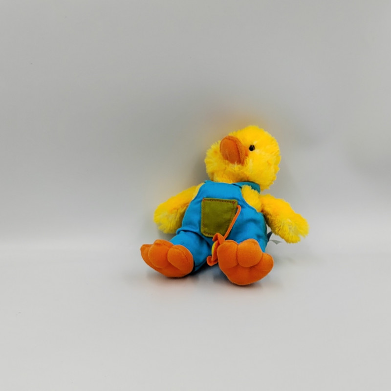 Doudou poussin canard jaune salopette bleu GIPSY