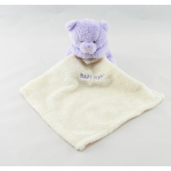 Doudou plat ours mouchoir mauve Baby nat 