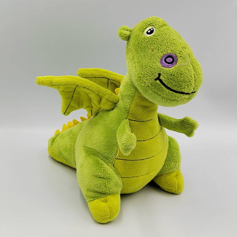 Doudou peluche micro ondable bouillotte dragon vert SANODIANE
