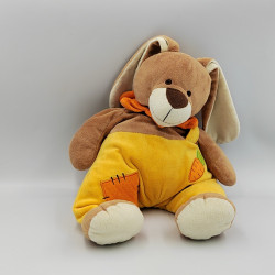 Doudou lapin salopette jaune carotte LGRI