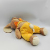 Doudou lapin salopette jaune carotte LGRI