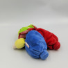 Doudou lutin clown bleu rouge vert col vichy COROLLE