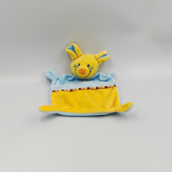Doudou plat souris bleu jaune NICOTOY