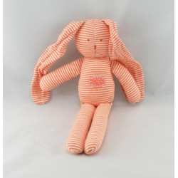 Doudou plat lapin gris rayé MILLERAIES PETIT BATEAU 