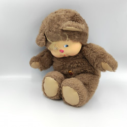 Ancienne Peluche Nombrilou ours marron beige AJENA