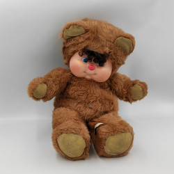 Ancienne Peluche ours Nombrilou marron AJENA