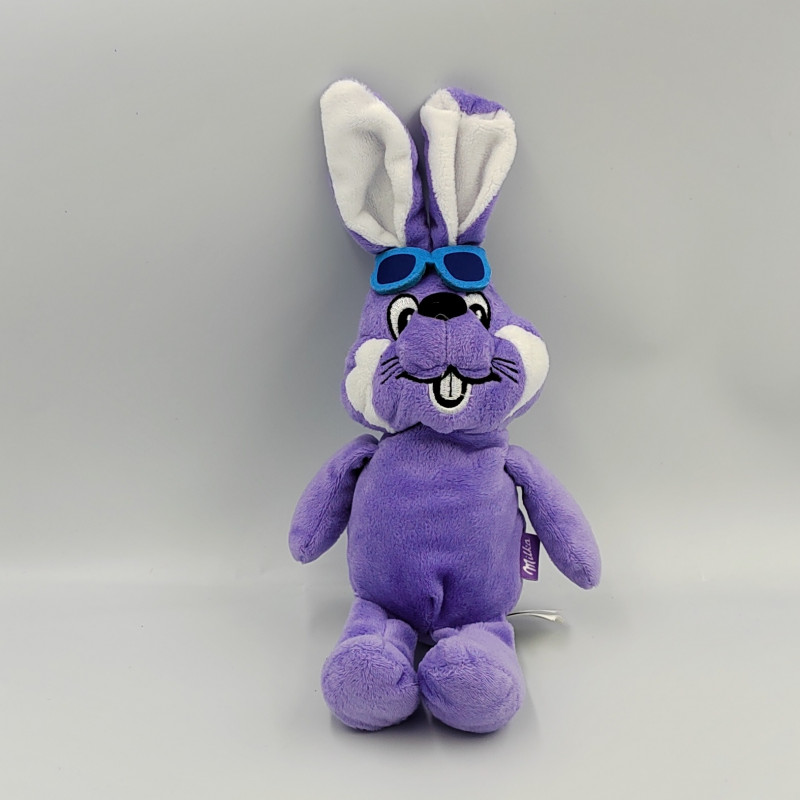 Doudou lapin violet mauve lunette MILKA