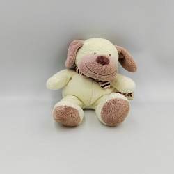 DOUDOU CHIEN ÉCRU BEIGE FOULARD RAYÉ NICOTOY