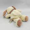 DOUDOU CHIEN ÉCRU BEIGE FOULARD RAYÉ NICOTOY