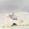 Doudou plat couverture satin blanc jaune lapin Panpan Pan-Pan Thumper Disney