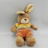 Doudou lapin beige orange vert jaune NICOTOY