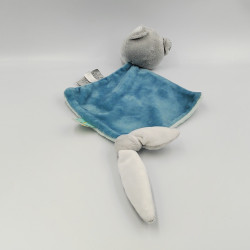 Doudou plat loup gris bleu Tim et Tiloo NATTOU