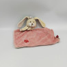 Doudou plat lapin rose coccinelle TEX