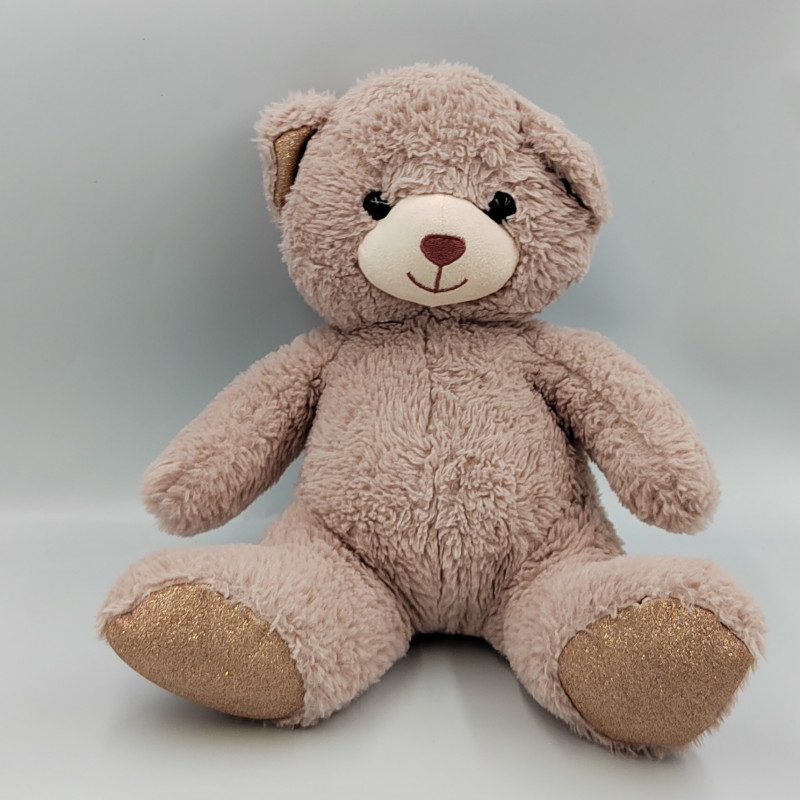 Peluche ours rose pailleté MES PETITS CAILLOUX CMP