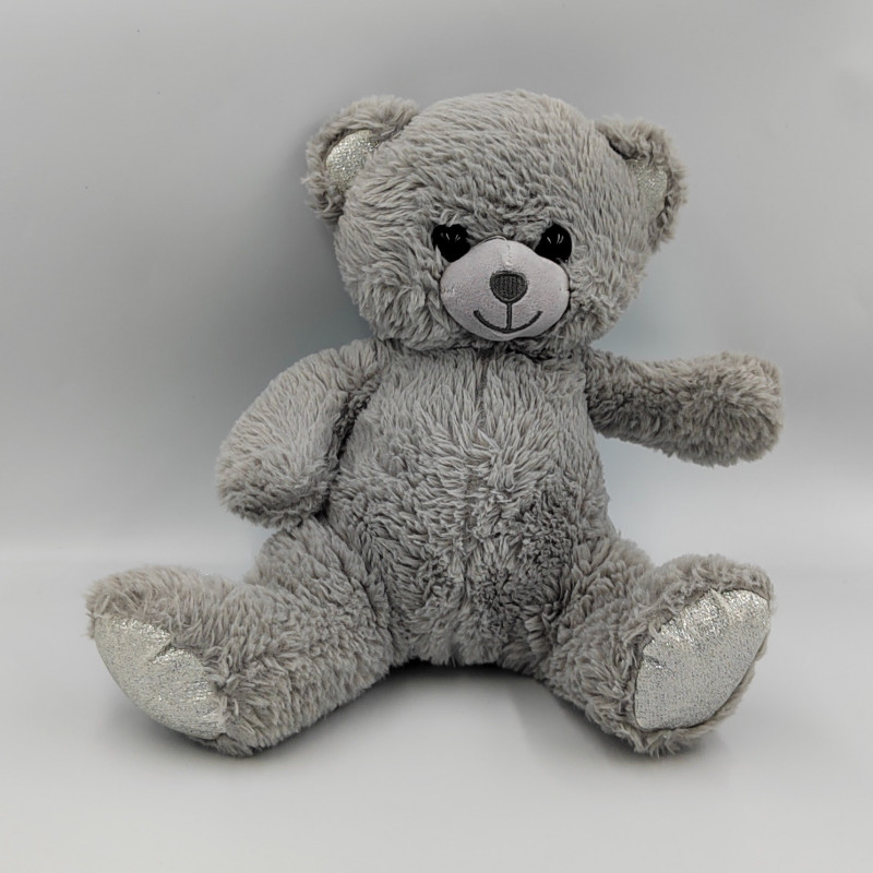 Peluche ours gris pailleté MES PETITS CAILLOUX CMP