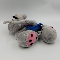 Peluche souris grise salopette bleu DIDDL