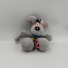Peluche souris grise salopette jaune DIDDL