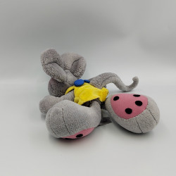 Peluche souris grise salopette jaune DIDDL