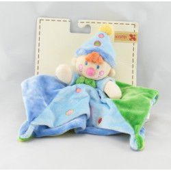 Doudou plat clown bleu NICOTOY