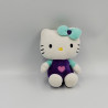 Doudou chat HELLO KITTY violet bleu coeur SANRIO LICENSE