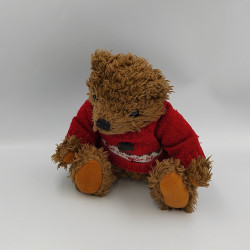 Peluche ours marron pull laine rouge PLEIN NORD