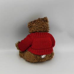 Peluche ours marron pull laine rouge PLEIN NORD