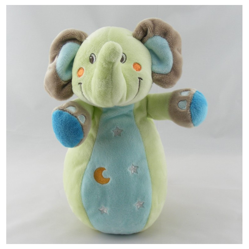 Doudou éléphant vert étoiles NICOTOY