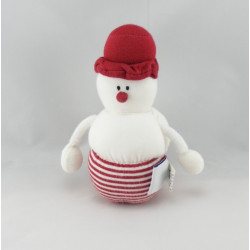Doudou bonhomme de neige rouge blanc PETIT BATEAU