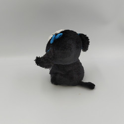 DOUDOU PELUCHE CHIEN NOIR BLEU YEUX BRILLANT TY TRACEY