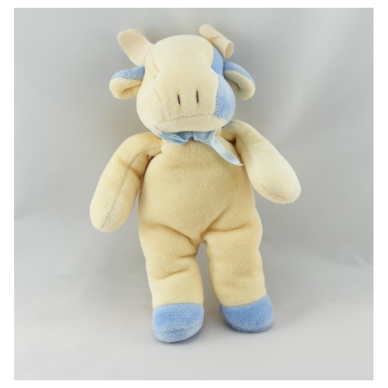 Doudou ours écru jaune bleu COMPTINE