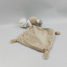 DOUDOU OURS BLANC BEIGE GRIS SWEET DREAMS MOUCHOIR MOTS D'ENFANTS