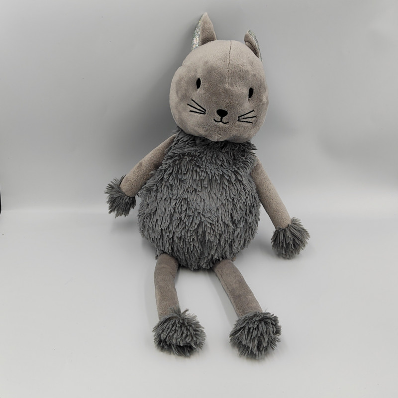Doudou peluche micro ondable bouillotte chat gris WARMIES