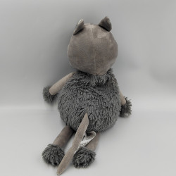 Doudou peluche micro ondable bouillotte chat gris WARMIES 