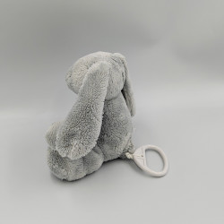 Doudou musical lapin gris blanc étoiles VERTBAUDET