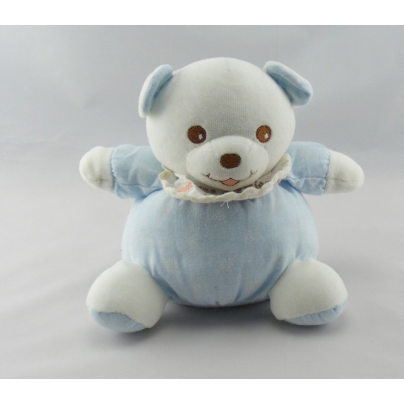 Doudou ours boule ecru vert NOUNOURS