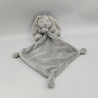 Doudou lapin gris blanc étoiles mouchoir VERTBAUDET