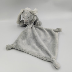 Doudou lapin gris blanc étoiles mouchoir VERTBAUDET