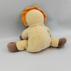 Doudou lion beige orange marron