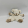 Doudou plat souris beige marron étoiles SUCRE D'ORGE