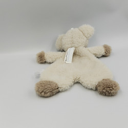 Doudou plat souris beige marron étoiles SUCRE D'ORGE